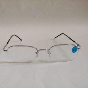 Vintage 90's Rectangle Metal Semi-Rimless Readers